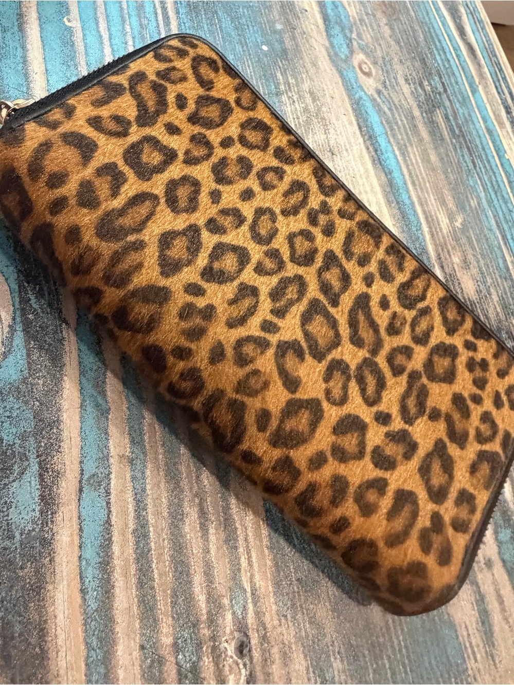 A New Day Leopard Print Zip Wallet - Brown/Cream